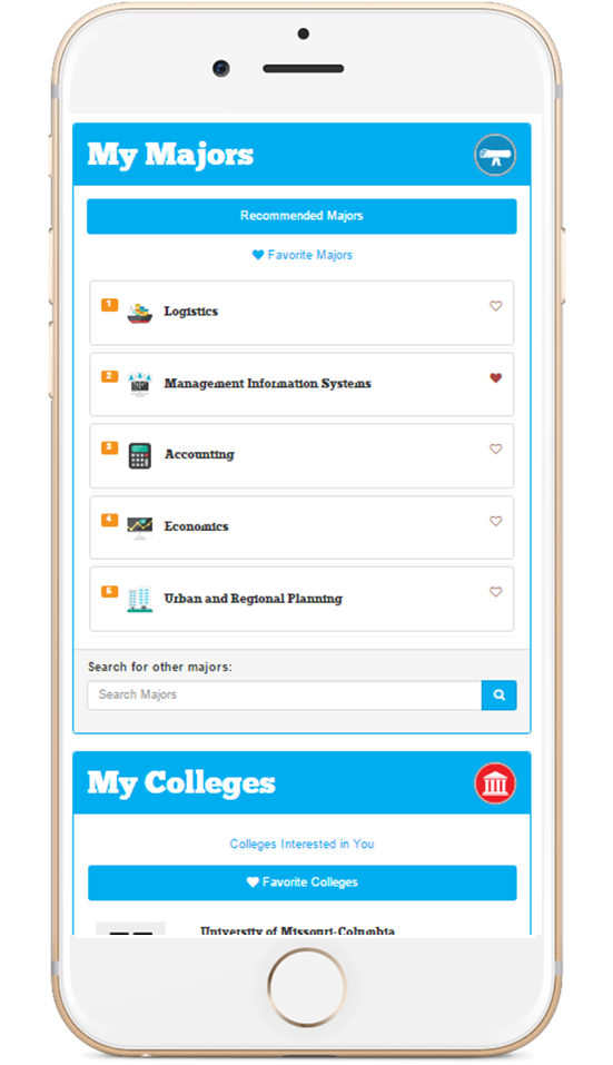 MyMajors for Counselors